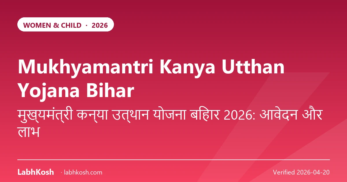 मुख्यमंत्री कन्या उत्थान योजना बिहार 2026: बेटियों को ₹50,000 कैसे मिलेगा