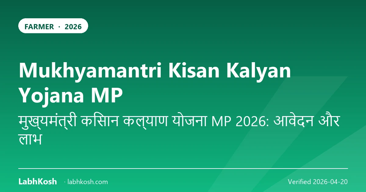 मुख्यमंत्री किसान कल्याण योजना MP 2026: ₹6,000 राज्य सहायता कैसे पाएं